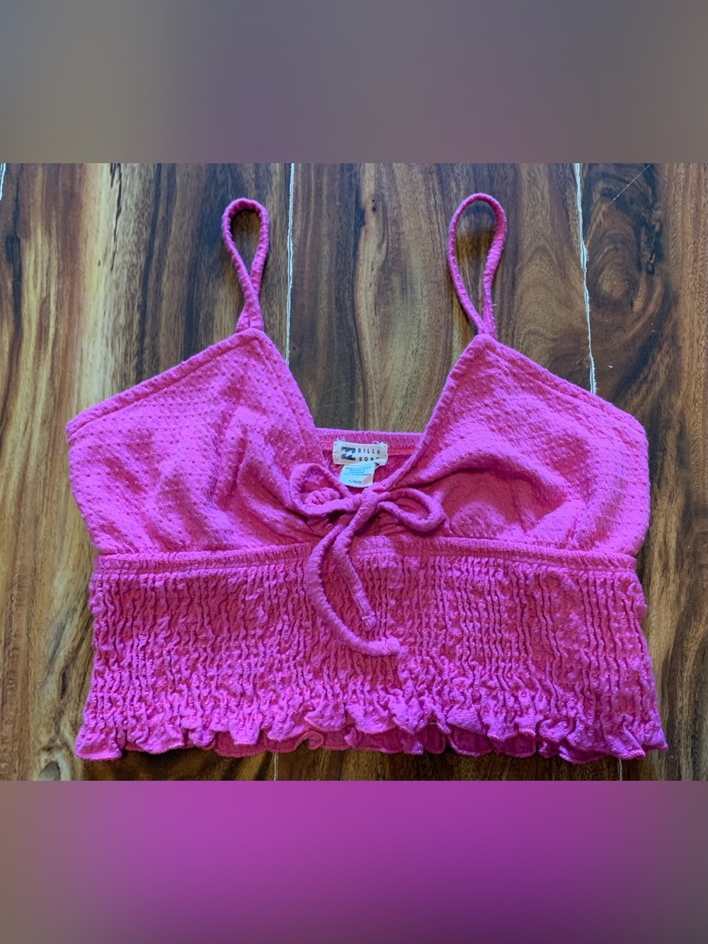 Billabong Ray of Sun Pink Jr. Large Crop Tank Top. 3469